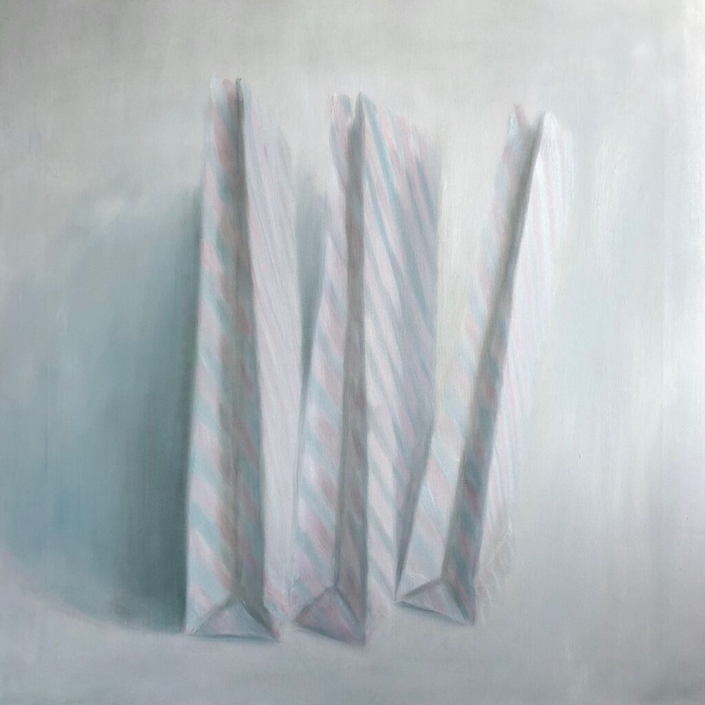 Three Bags II, 75x75, oil on canvas, Brit Windahl 2019
